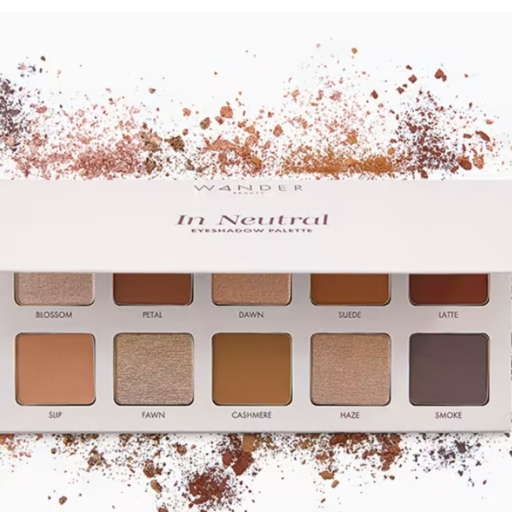 NIB Wander Beauty In Neutral Eyeshadow Palette - warm browns, beige, gold, tan